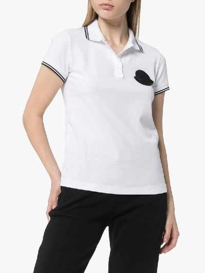 Shop Moncler Logo-patch Polo Shirt In White