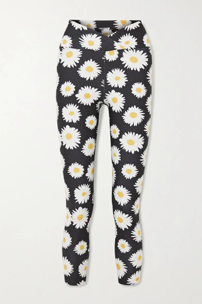Shop Year Of Ours Daisy Veronica Floral-print Stretch Leggings In Black