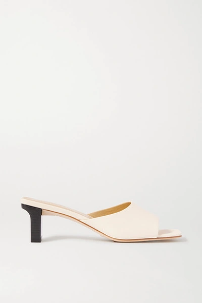 Shop Aeyde Katti Leather Mules In White