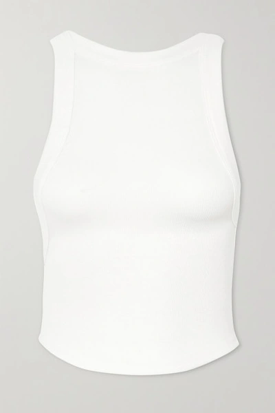 Shop The Line By K Ximeno Open-back Ribbed Stretch-jersey Top In White
