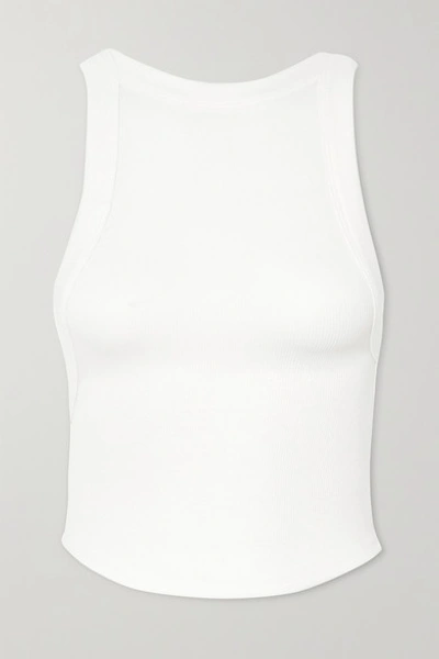The Line By K Ximeno Open-back Ribbed Stretch-jersey Top In White