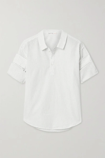 Shop Alex Mill Pinstriped Cotton And Linen-blend Shirt In White