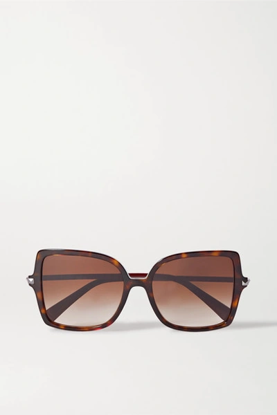 Shop Valentino Garavani Rockstud Oversized Square-frame Tortoiseshell Acetate Sunglasses