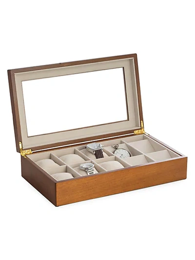 Shop Bey-berk Watch & Pocket Watch Storage Box In Brown