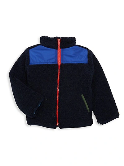 Shop Andy & Evan Little Boy's Reversible Fleece Jacket In Navy