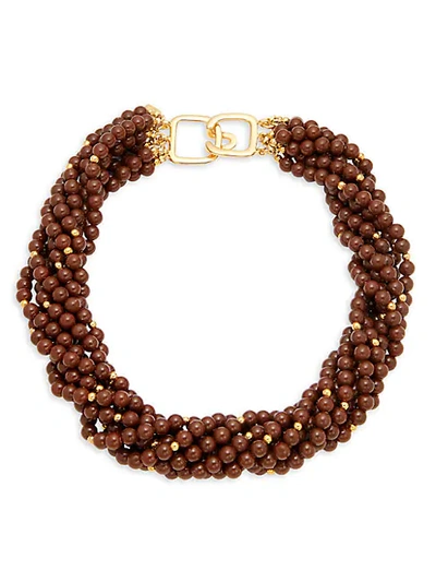 Shop Kenneth Jay Lane Goldtone Chunky Bead Necklace