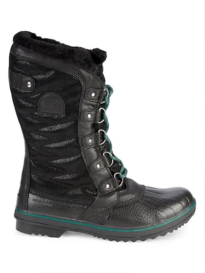 Shop Sorel Tofino Ii Lux Leather & Faux Shearling Lined Outdoor Boots In Black