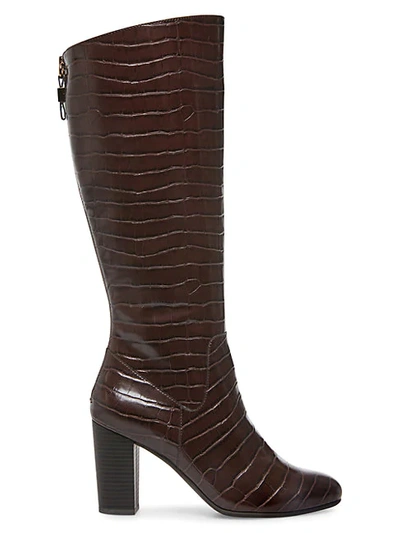 Shop Anne Klein Nastya Textured Tall Boots In Black