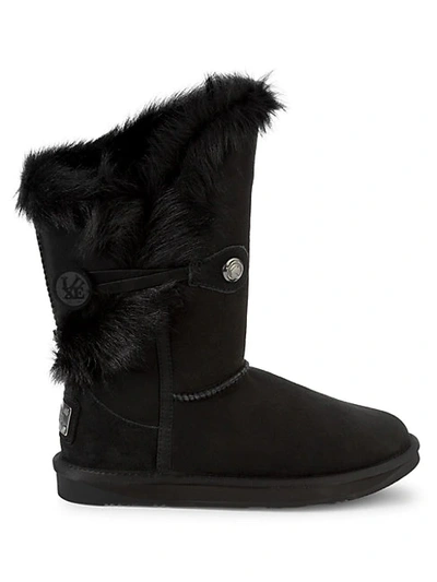 Shop Australia Luxe Collective Noric Tuscany Shearling & Sheepskin Suede Short Boots In Black