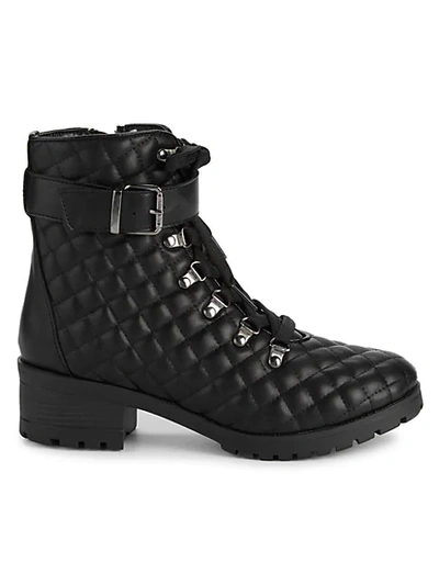 Shop Anne Klein Akleandra Quilted Combat Boots In Black