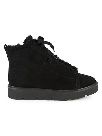 Shop Gentle Souls Trevor Suede & Shearling Hiker Boots In Black