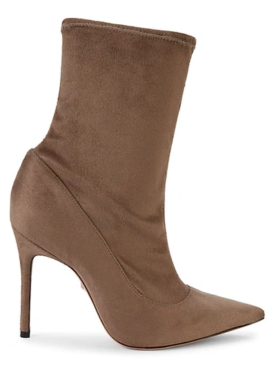 Shop Schutz Mislane Faux Suede Sock Booties In Mouse