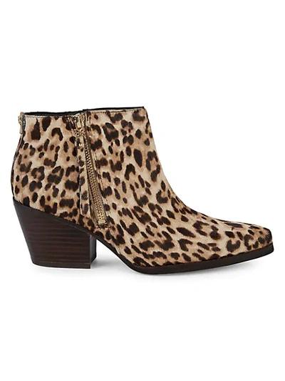 Shop Sam Edelman Walden Leopard-print Cow Hair Booties In Sand