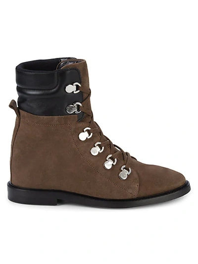Shop Aquatalia Clarisa Suede & Leather Outdoor Boots In Black Tan