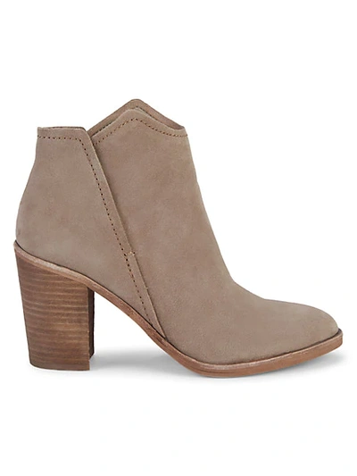Shop Dolce Vita Embossed-snakeskin Leather & Suede Pull-on Booties In Taupe Multi