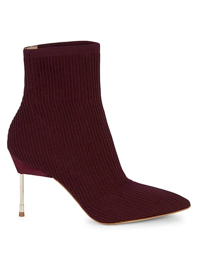 Shop Kurt Geiger Barbican Sock Booties In Medium Red