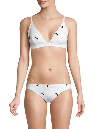 Shop Karl Lagerfeld ​sunnies Triangle Bikini Top In White