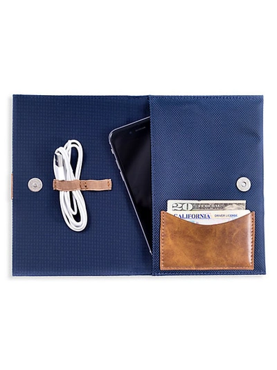 Shop Bey-berk Ballistic Travel Charger Case & Accessories Nylon Pouch In Blue