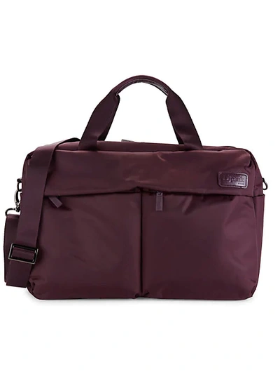 Shop Lipault 24 Hour Laptop Shoulder Bag In Wine Red