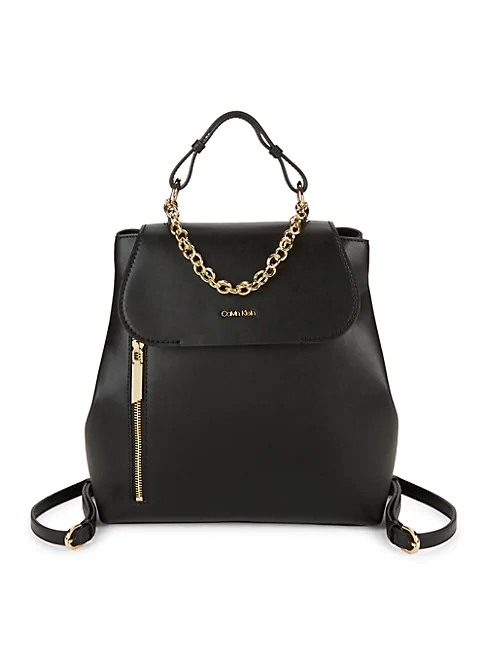calvin klein faux leather backpack
