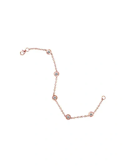 Shop Nephora Diamond Trend 14k Rose Gold & Diamond Station Bracelet