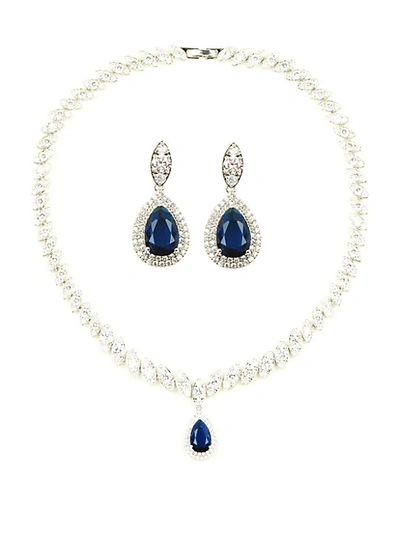 Shop Eye Candy La Evelyn Luxe Crystal Teardrop Necklace & Drop Earrings Set