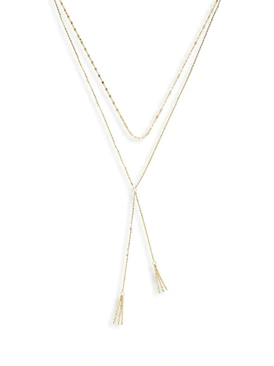 Shop Saks Fifth Avenue 14k Gold Two-strand Tassel Y-drop Necklace