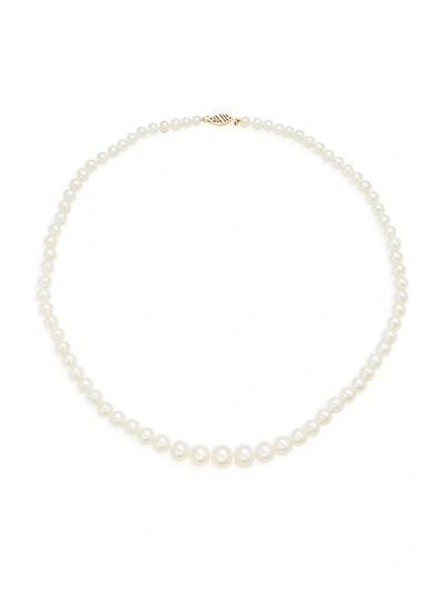 Shop Belpearl 14k Yellow Gold & 9-4mm White Off-round Pearl Necklace