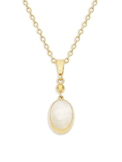 Shop Gurhan 24k Yellow Gold Moonstone Cabochon Amulet Pendant Necklace
