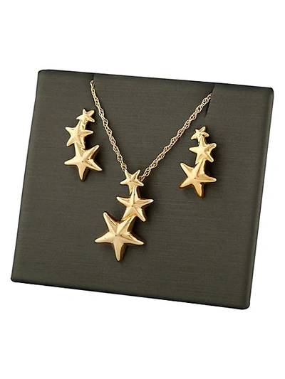 Shop Saks Fifth Avenue 14k Gold Star Pendant Necklace & Earrings Set