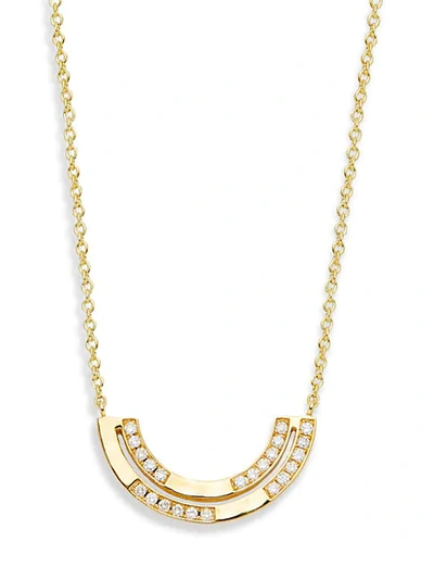 Shop Ippolita 18k Senso Gold & Diamond Half Arc Pendant Necklace