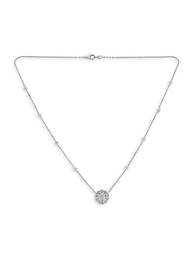 Shop Saks Fifth Avenue 14k White Gold & Diamond Flower Necklace