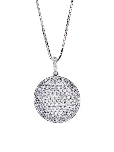 Shop Saks Fifth Avenue Diamond & 14k White Gold Pendant Necklace