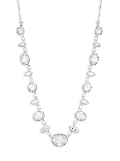 Shop Adriana Orsini Georgian White Rhodium-plated & Cubic Zirconia Frontal Necklace