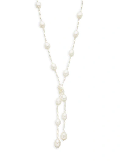 Shop Belpearl 14k White Gold & Freshwater Pearl Lariat Necklace