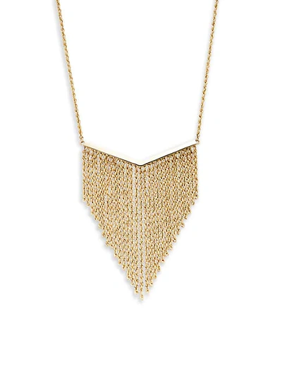 Shop Saks Fifth Avenue 14k Yellow Gold Tassel Chain Pendant Necklace