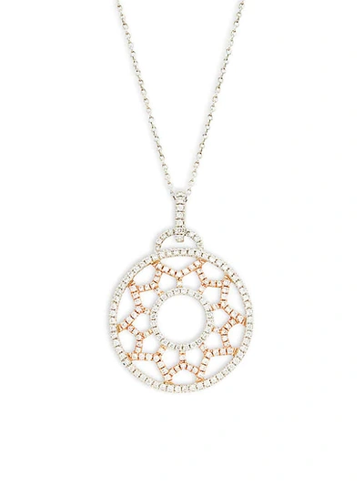 Shop Nephora 14k White & Rose Gold & Diamond Pendant Necklace