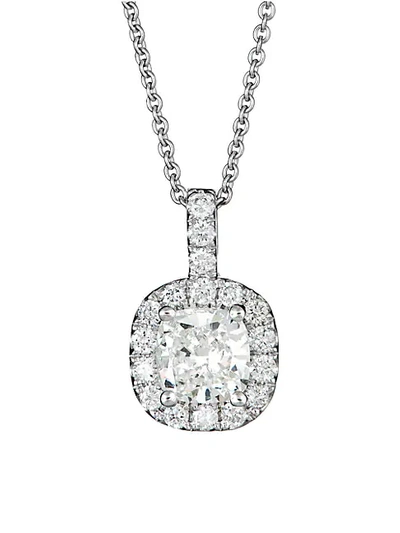 Shop Saks Fifth Avenue 18k White Gold & White Diamond Pendant Necklace