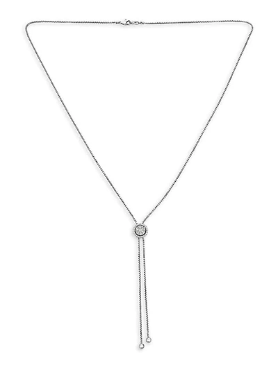 Shop Saks Fifth Avenue 14k White Gold & White Diamond Lariat Pendant Necklace