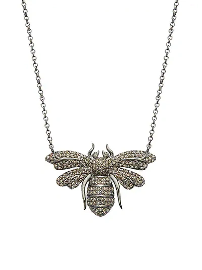 Shop Saks Fifth Avenue Sterling Silver & Diamond Pendant Necklace