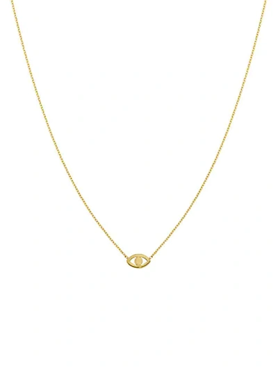Shop Saks Fifth Avenue 14k Yellow Gold Evil Eye Cutout Necklace