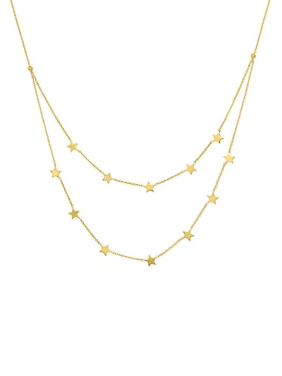 Shop Saks Fifth Avenue 14k Yellow Gold Double-strand Star Station Necklace