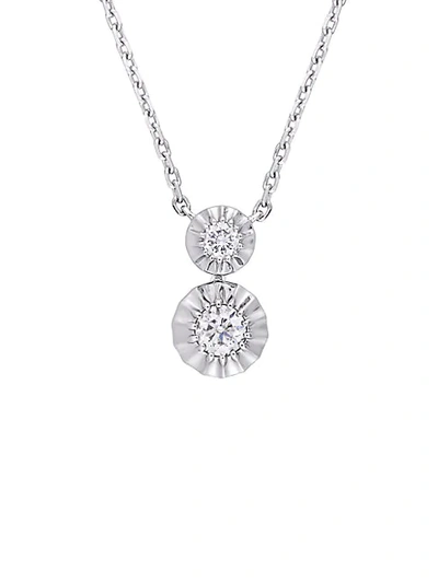 Shop Saks Fifth Avenue 14k White Gold & Diamond Pendant Necklace