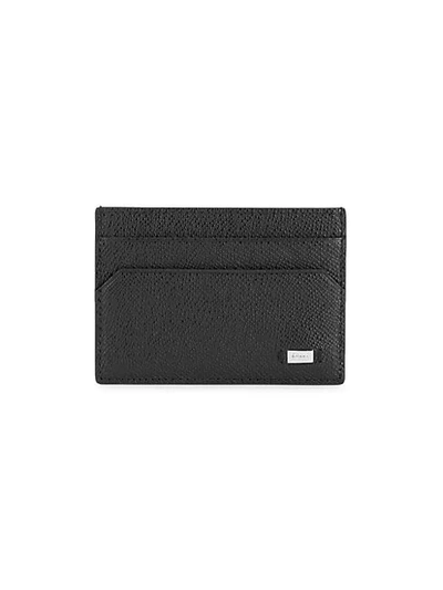 Shop Bally Men's Money Clip Leather Card Case In Black