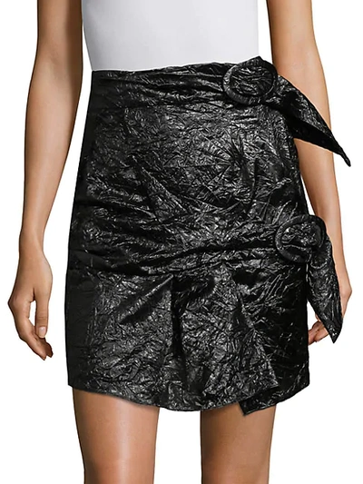 Shop Carmen March Parachute Silk Mini Skirt In Black