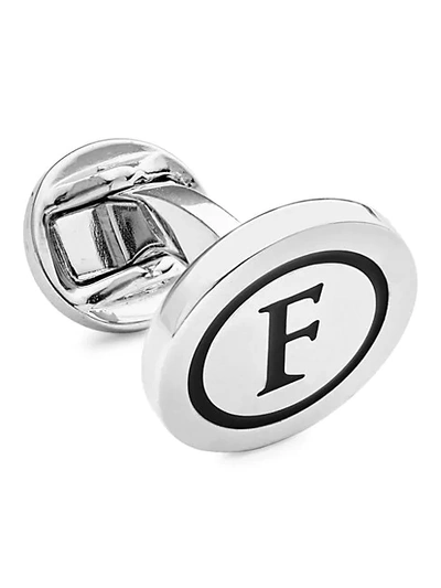 Shop Tateossian Initial F Rhodium-plated Cufflink