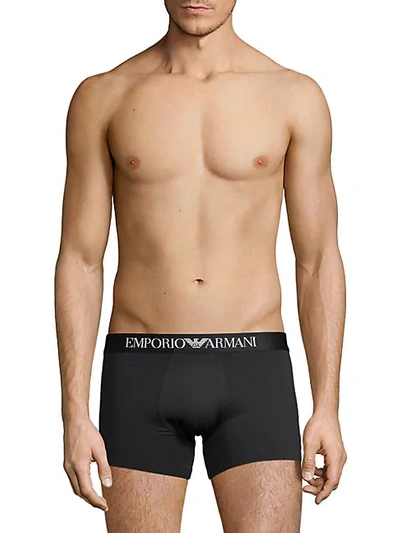 Shop Emporio Armani Logo-waist Boxer Briefs In Black
