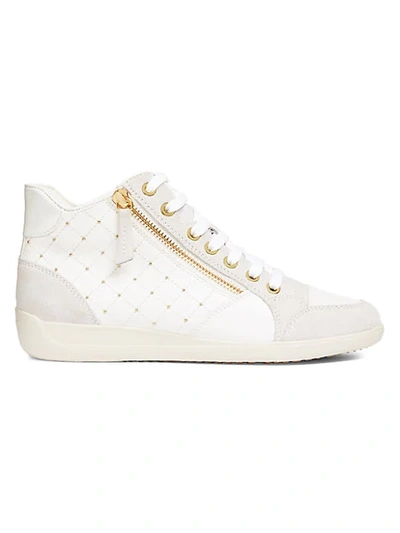 Shop Geox Myria High-top Sneakers In Off White