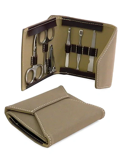 Shop Bey-berk 7-piece Manicure & Suede Travel Case Set