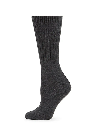 Shop Portolano Women's Cashmere-blend Crew Socks In Heather Charcoal